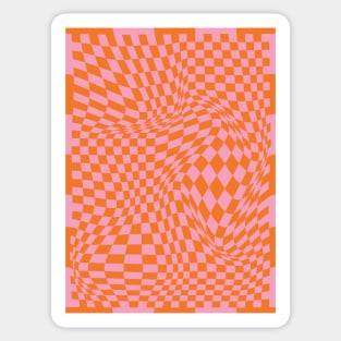 Checkerboard Pattern - Orange Sticker